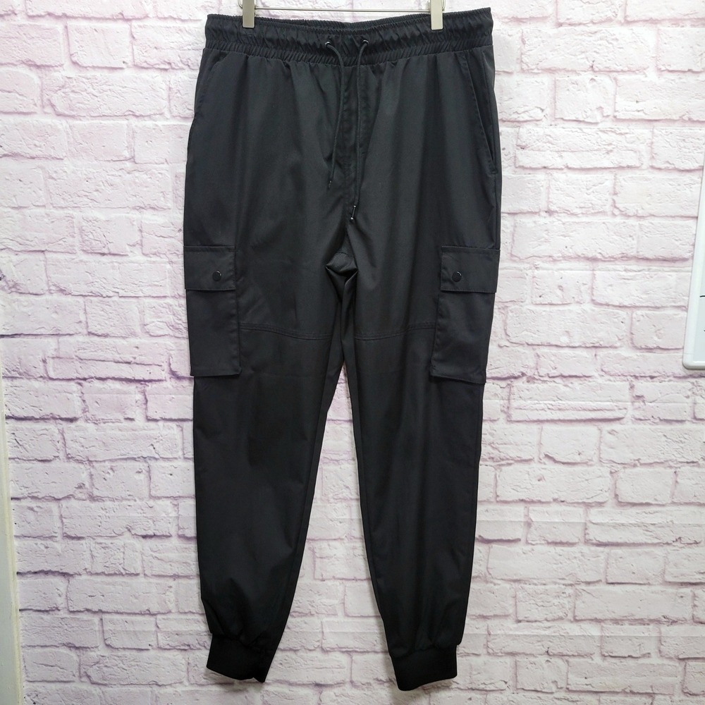 Southpole Black Cargo Pants Joggers Men XL Water Resistant Techwear Utility Gorp